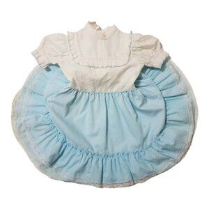 Vintage Sugar Togs Pageant Dress Full Circle Prairie Pinafore Lace Eyelet Dots